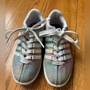 K-Swiss Kids Rainbow Metallic Lace-Up Sneakers - White Multicolor US 13 children